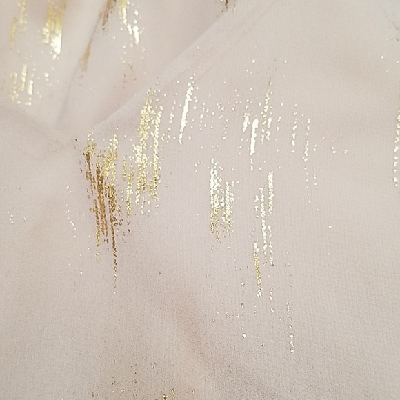 MIMI CHICA Gold shimmer streaked sleeveless top Small flowy - Picture 7 of 7